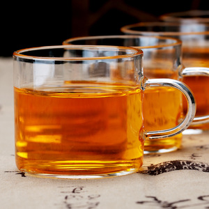 Taza de té de cristal estilo Kung Fu de 80ml/100ml con asa, forma cilíndrica, para el té de la tarde, juego de 6 sin tapa - Product Image 3