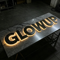Lettres rétroéclairées en acrylique LED personnalisées de haute qualité, logo 3D en métal, enseigne en acier inoxydable, décoration murale pour la publicité extérieure des magasins
