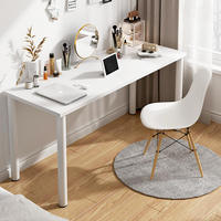 Ensemble de bureau moderne pliable personnalisé, bureau d'ordinateur multifonctionnel en bois blanc et métal pour la maison, avec taille personnalisée