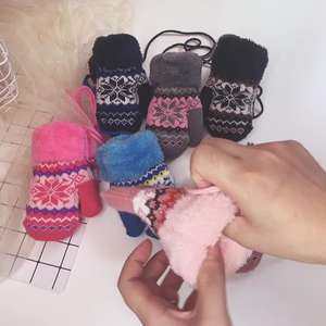 LIYUE 새로운 겨울 따뜻한 양털 두꺼운 이중층 장갑(양털 커프스 포함) 12-14세 어린이 야외용 가정에서 도매 판매 - Product Image 6