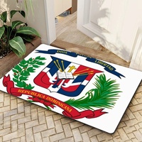 Tapis de sol en caoutchouc polyester imprimé avec le drapeau national de la République dominicaine, 40*60 cm, rectangulaire, antidérapant