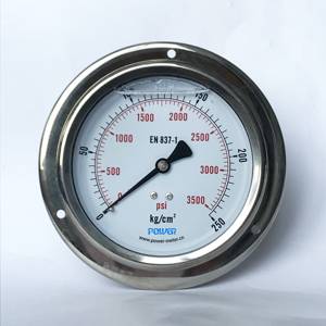 다이얼 크기 100mm 실리콘 오일 압력 게이지 범위 250kg/<span class=keywords><strong>cm2</strong></span> 3500psi - Product Image 1