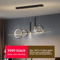 Lustre LED de luxe en fer forgé pour salle à manger, design moderne et épuré pour comptoir de bar ou îlot de cuisine