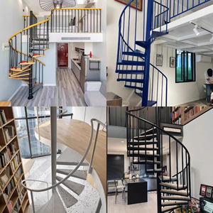 Scala a Chiocciola con Telaio in Acciaio Salvaspazio per Uso Residenziale in Stile Australiano e Americano - Product Image 5