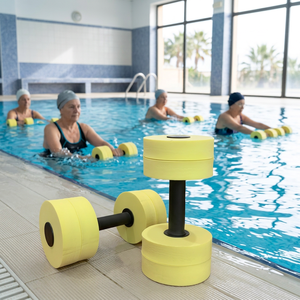 Haltères flottants en EVA - Équipement d'entraînement de natation jaune pour adultes, utilisation sportive toutes saisons - Product Image 1