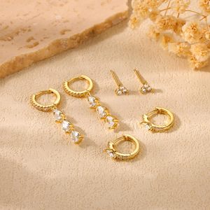 Pendientes de moda con diseño de películas de café, chapados en oro, de cobre, joyería elegante para mujer, juego de pendientes para el día a día - Product Image 1
