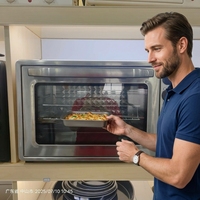 Oven Listrik 60L untuk Memanggang Bersama Keluarga dan Penggunaan Dapur Rumah 2200W 9 Mode Memasak Timer 720 Menit CB CE RoHS