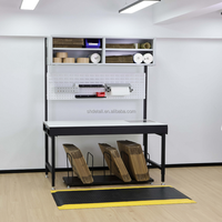 Mesa de Trabajo Modular Ergonómica Detall con Gabinete de Almacenamiento de Acero Laminado en Frío y Panel para Herramientas para Almacén y Envío