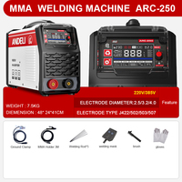 ANDELI Machine à souder à l'arc robuste pour usage intensif toute la journée ARC-250 220V 380V 2 en 1 MMA LIFT TIG 220A IGBT DC