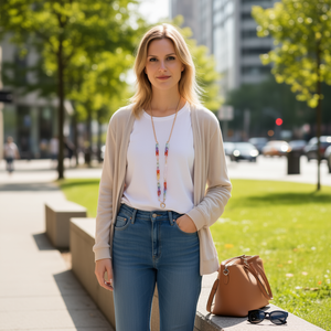 Collar de Cadena de Moda Marca Z, 70 cm, Diseño con Cuentas Chapadas en Oro, para Gafas y Bolsos, Unisex, Uso Diario - Product Image 2