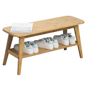 2 Tier <strong>Shoe</strong> Rack <strong>Bench</strong>, Bamboo Entryway <strong>Bench</strong>, <strong>Shoe</strong> <strong>Bench</strong> With <strong>Storage</strong> for <strong>Hallway</strong> - Product Image 1