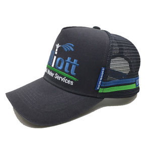 Fabricante de <span class=keywords><strong>Aus</strong></span>, gorra de camionero personalizada de 5 paneles con 2 rayas, bordado, apliques de impresión, logotipo, gorra de malla - Product Image 5