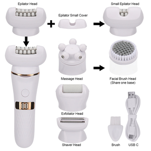 Épilateur professionnel PRITECH pour femmes 5 en 1, rasoir pour femme, éliminateur de callosités, étanche IPX7, 800 mAh, type C - Product Image 1