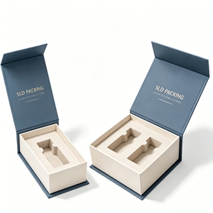 Boîte cadeau cosmétique magnétique de luxe, insert en papier rigide recyclable, taille personnalisée, boîte d'emballage pour flacon d'ampoule - Product Image 3