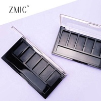 Palette de fards à paupières 6 couleurs avec couvercle transparent, palette de maquillage vide pour blush et illuminateur, palette rectangulaire en plastique pour poudre mate et correcteur