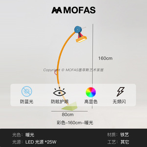 Lámpara de Pie de Diseño Creativo Estilo Memphis, Colorida, Geométrica, de Dibujos Animados, para Sala de Estar, Dormitorio, Arte Infantil, Hecha de Hierro - Product Image 4