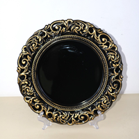 Assiettes à dîner et sous-verres à motifs de style européen, vente en gros, assiettes décoratives en plastique pour les fêtes et les célébrations