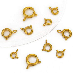 Hebilla redonda Q de acero inoxidable chapada en oro para collar, pulsera, accesorios de joyería DIY - Product Image 1