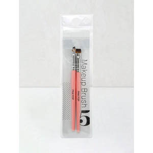 Haute qualité rose Pop plat brosse 2P ensemble manche en plastique pour joues visage maquillage lèvres sourcils poudre Application luxe naturel - Product Image 1