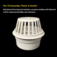 Accessoires de tuyauterie de drainage de toit en PVC en matière plastique durable, grille de drainage UPVC détachable anti-feuilles tombantes pour jours de pluie