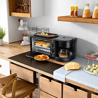 Machine à petit-déjeuner 3 en 1 de haute qualité Four à micro-ondes Cafetière et poêle à frire
