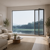 Système de fenêtres modernes en aluminium à double vitrage trempé pour salon, balcon, baie vitrée, taille personnalisable, certifié Energy Star