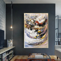 Art mural 3D moderne fait à la main grande peinture à l'huile abstraite sur toile cadre d'affiche de Texture minimaliste colorée pour le salon
