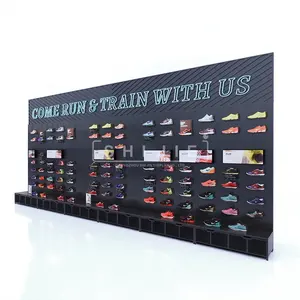 Fashion Sports Shoes Store Display Racks Shop Fixture Metal Wall Mounted Shoe Display