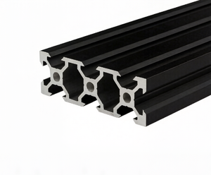 อุปกรณ์ตัดร่องสี่เหลี่ยมสีดำสำหรับโปรไฟล์อลูมิเนียมมาตรฐานยุโรป 2060 T5 สำหรับเคสคอมพิวเตอร์ DIY - Product Image 1