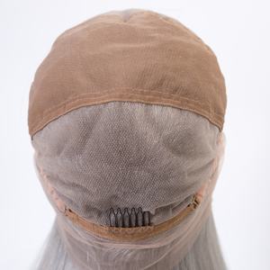 วิกผมตรงสีเงินเทา <span class=keywords><strong>ยาว</strong></span> 18 นิ้ว <span class=keywords><strong>ผม</strong></span>แท้จากยุโรป  ฐานลูกไม้โปร่งใสแบบ HD วิกผมแบบเต็มศีรษะ ขายส่ง - Product Image 5