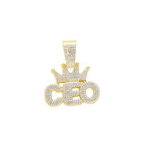 Collier cubain avec pendentif lettre couronne Hip Hop, accessoires pour hommes Hipster, danse de rue, club de rue