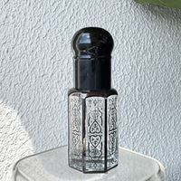 Flacon de parfum octogonal de 3 ml, 6 ml, 12 ml avec revêtement laser, flacon d'huile essentielle en verre cristal de luxe, atomiseur portable rechargeable pour les voyages