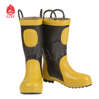 Bottes de travail pour pompiers avec embout en acier, tige en caoutchouc, pour l'hiver, l'automne et l'été, fournitures de lutte contre les incendies