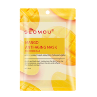 Seomou Oem Fruit Gezichtsmasker Organische Vitamine C Sheet Masker Vorm En Gezicht Gebruik Hydraterende Koreaanse Gezichtsmasker