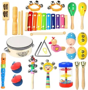 Vente chaude musique jouet ensemble couleur vierge bébé jouet éducatif en bois enfant instrument de musique bébé jouet instruments de musique