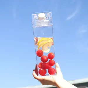 500ml BPA मुक्त एक्रिलिक प्लास्टिक स्पष्ट गत्ते का डिब्बा पारदर्शी दूध पानी की बोतल