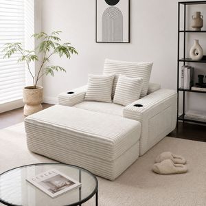 Sofá Cama Esquinero Compacto Moderno, Sillón Reclinable de Espuma Comprimida al Vacío, Sofá de Tela sin Estructura para Sala de Estar en Caja - Product Image 2