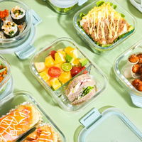 Contenants en verre pour le stockage des aliments avec couvercles, boîtes de préparation des repas en verre, boîtes hermétiques, boîtes à lunch en verre anti-fuite