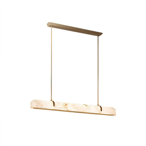 Design moderno lungo nastro nordico ottone lampada pendente in alabastro <span class=keywords><strong>per</strong></span> Villa <span class=keywords><strong>tavolo</strong></span> <span class=keywords><strong>da</strong></span> <span class=keywords><strong>pranzo</strong></span> Bar Hotel ristorante lampadario creativo - Product Image 1