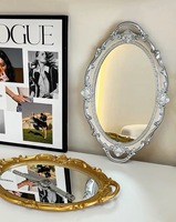Miroir mural décoratif ovale antique, miroir suspendu vintage pour salle de bain, entrée et salon, vente chaude