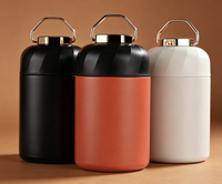 Thermos isotherme classique portable en acier inoxydable avec poignée, anti-fuite, pour soupe, idéal pour le bureau, l'école et les voyages