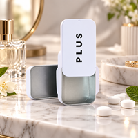 Boîte en fer blanc rectangulaire à couvercle coulissant pour cosmétiques, baume à lèvres, parfum solide, bonbons, menthe et chewing-gum