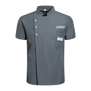 Camisa de Trabajo Unisex Estilo Vaquero Frueo, Paquete de 3, Sarga de Poliéster/Algodón, Uniformes de Chef para Restaurante y Bar - Product Image 1