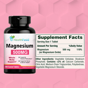 Tabletas de Magnesio de Primera Calidad, Suplemento Herbal Personalizado, Contiene 500 mg de Magnesio, Favorece la Relajación Muscular - Product Image 2