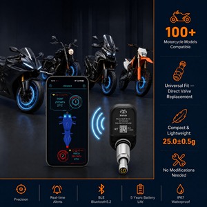 ระบบตรวจสอบแรงดันลมยาง TPMS บลูทูธ 116Psi สำหรับมอเตอร์ไซค์  แบบติดตั้งภายในวาล์ว  ใช้ได้กับรถซูเปอร์ไบค์และมอเตอร์ไซค์ไฟฟ้า - Product Image 2