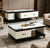 Ensemble Table Basse et Meuble TV pour Salon, Table Console, Meuble TV Moderne de Luxe, Meuble Télévision Moderne Plus Table