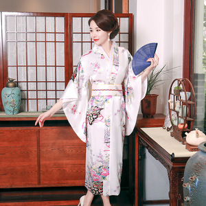Kimono de estilo <span class=keywords><strong>tradicional</strong></span> japonés para chica, vestido Vintage con estampado Floral, disfraz Oriental <span class=keywords><strong>Haori</strong></span> Yukata, ropa asiática - Product Image 3