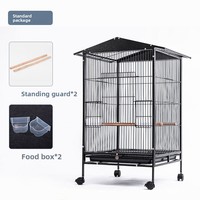 Cage à oiseaux personnalisable en métal résistant à la rouille, grande cage à 4 roues pour perroquets, canaris, ara, perruches, villa pour oiseaux de compagnie