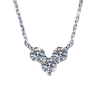Merryshine S925 Argent Clavicule Chaîne Moissanite Coeur Forme Pendentif Collier Amour Accessoire De Mode En Gros Diamant Bijoux