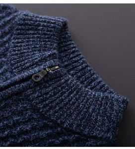 Tốt Nhất Bán Chất Lượng Cao Cashmere Áo Len Người Đàn Ông Mùa Đông Dày Ấm Thanh Lịch Dây Kéo Đan Cardigan Len Áo Len - Product Image 5